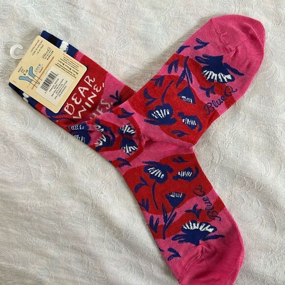 Blue Q women’s cotton crew socks - Dear Wine Yes! - Picture 4 of 9